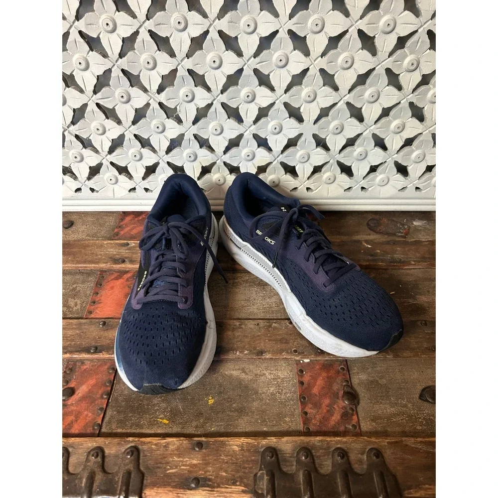 Brooks Adrenaline GTS 24 Mens Running Shoes Navy Blue Sneakers